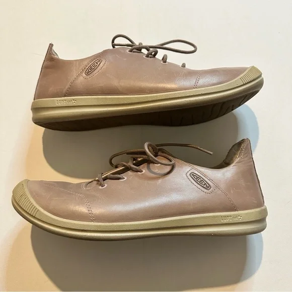 KEEN Women's Lorelai II Leather Sneaker Tan/Brick Dust Size 9 - Picture 2 of 7